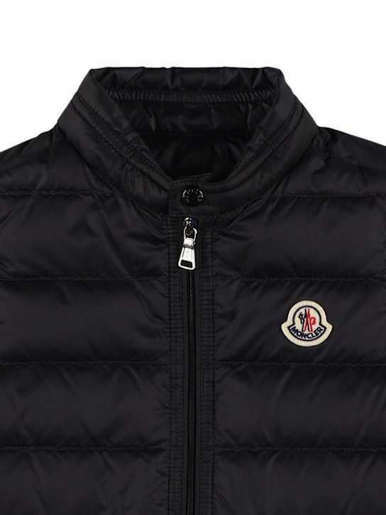 Moncler: Chaleco de plumas de nylon plegable - Negro - kids-boys_1 | Luisa Via Roma