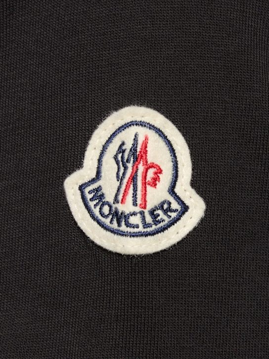 Moncler: Logo-trimmed cotton t-shirt - Black - men_4 | Luisa Via Roma