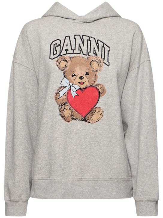 GANNI: Isoli Bear oversize sweatshirt hoodie - women_0 | Luisa Via Roma