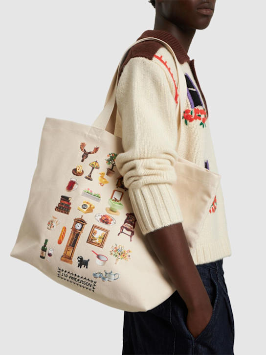JW Anderson: Canvas tote - Natural - men_1 | Luisa Via Roma