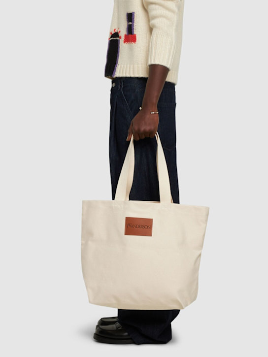 JW Anderson: Canvas tote - Natural - men_2 | Luisa Via Roma