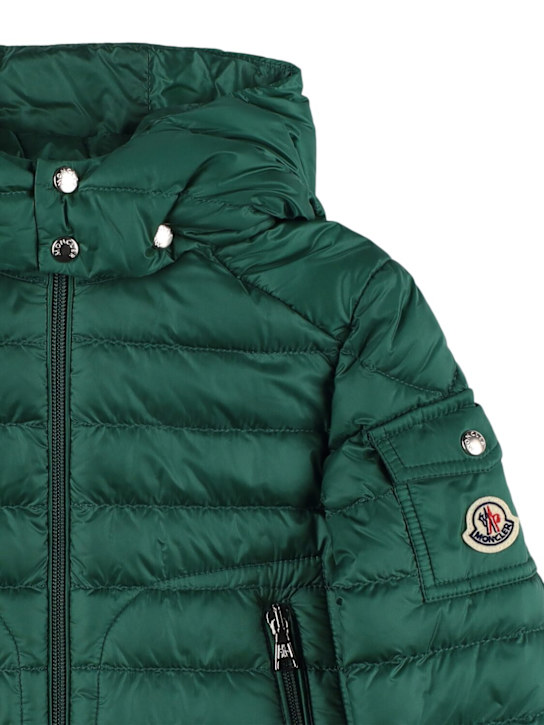 Moncler: Chaqueta de plumas de nylon - Verde - kids-boys_1 | Luisa Via Roma