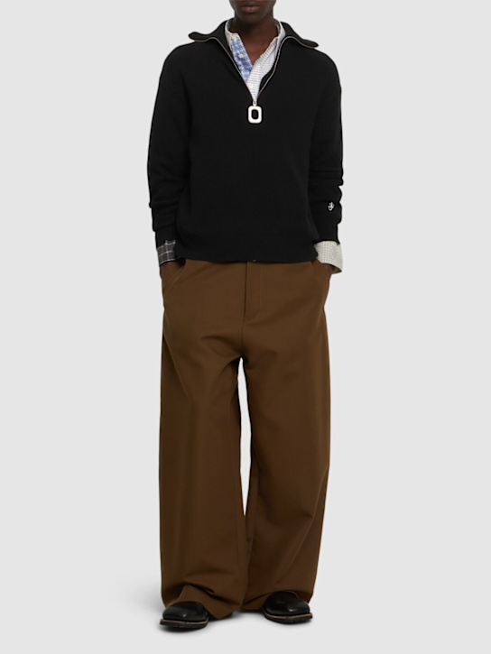 JW Anderson: Half-zip sweater - Black - men_1 | Luisa Via Roma