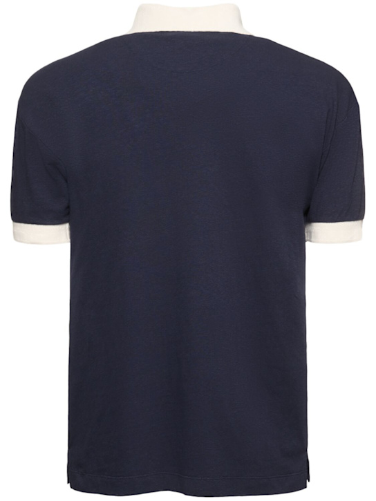 Bally: Jersey Ribeiro polo - Blue White - men_3 | Luisa Via Roma