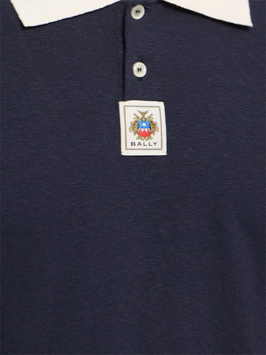 Bally: Jersey Ribeiro polo - Blue White - men_4 | Luisa Via Roma