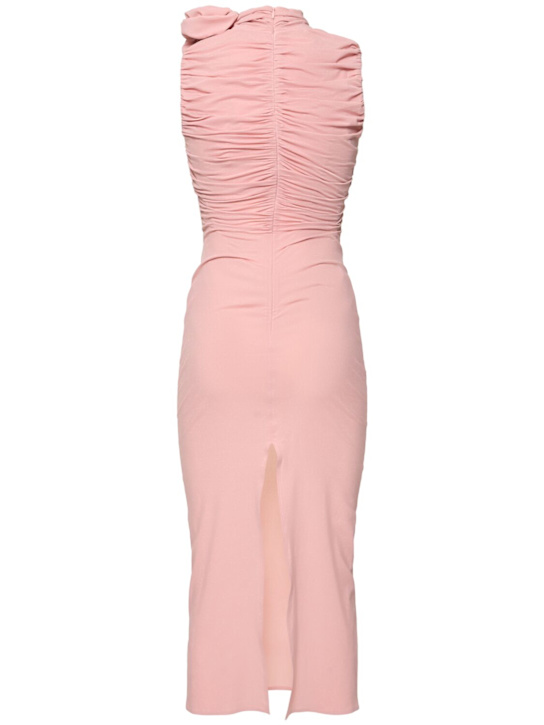 Magda Butrym: Silk sheer roses detail midi dress - Pink - women_3 | Luisa Via Roma
