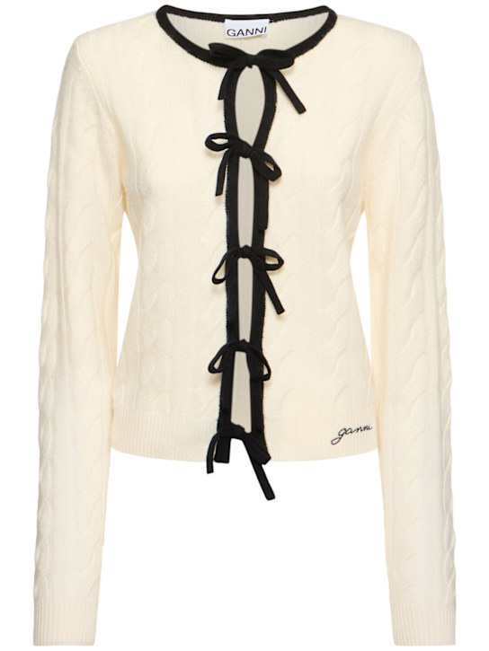 GANNI: Cashmere blend cardigan - women_0 | Luisa Via Roma