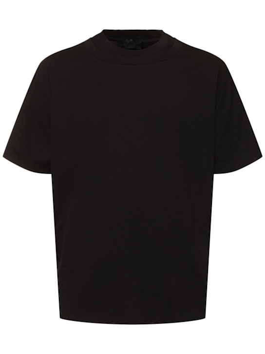 Moncler: Double collar cotton t-shirt - men_0 | Luisa Via Roma