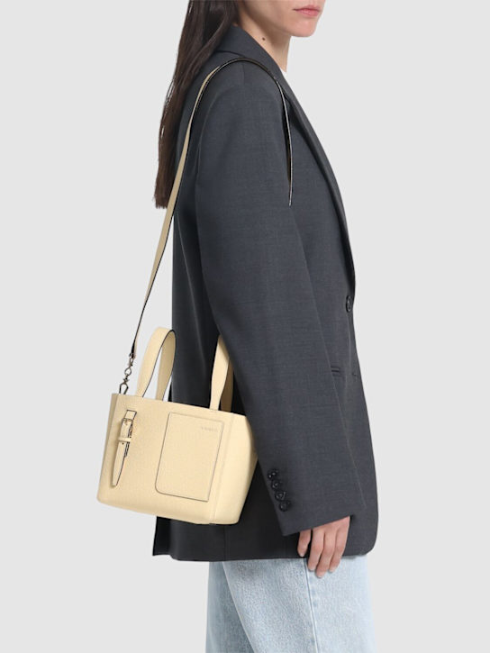 Valextra: Mini Bucket leather top handle bag - Crema - women_1 | Luisa Via Roma