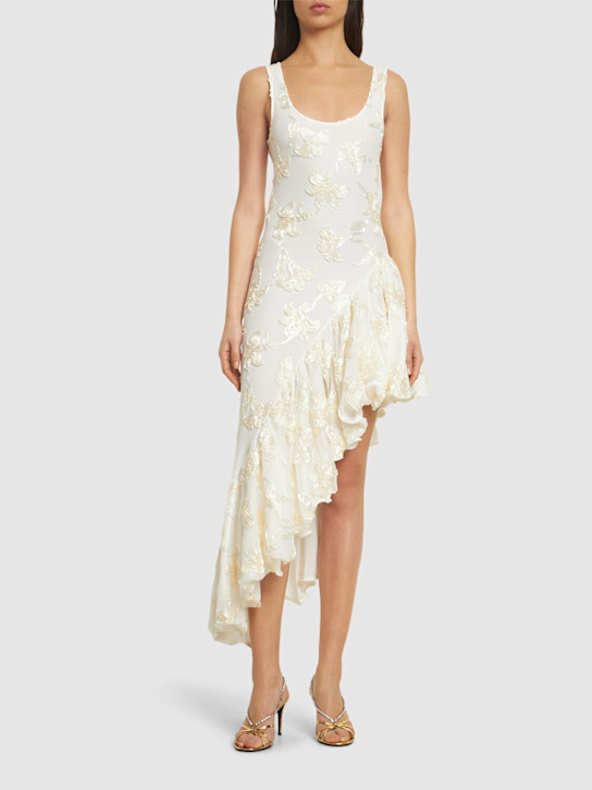 Rotate: Tanmieka asymmetric lace ruffled dress - White - women_1 | Luisa Via Roma