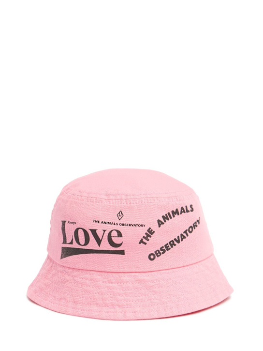 The Animals Observatory: Cappello bucket in cotone stampato - Rosa - kids-girls_0 | Luisa Via Roma