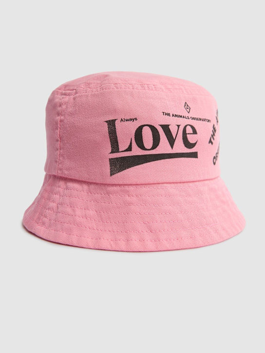 The Animals Observatory: Cappello bucket in cotone stampato - Rosa - kids-girls_1 | Luisa Via Roma