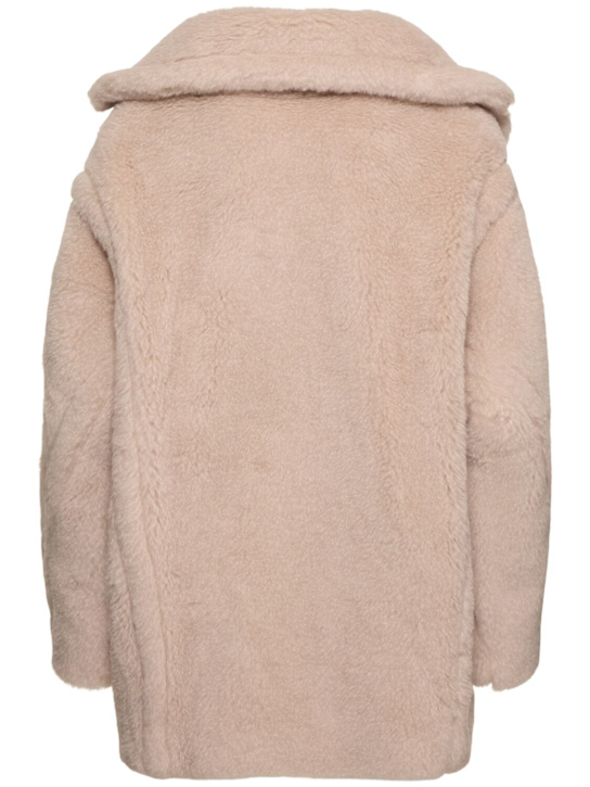 Max Mara: Cuba plush short coat - Beige - women_3 | Luisa Via Roma