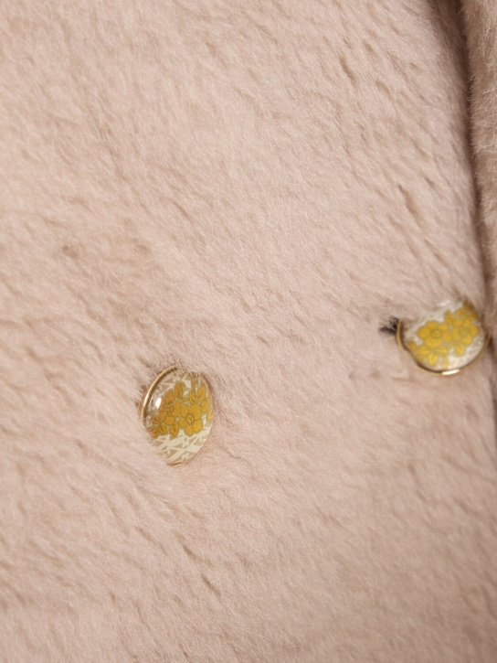 Max Mara: Cuba plush short coat - Beige - women_4 | Luisa Via Roma