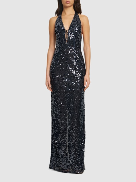 Eima sequined open back gown - Thumbnail 2