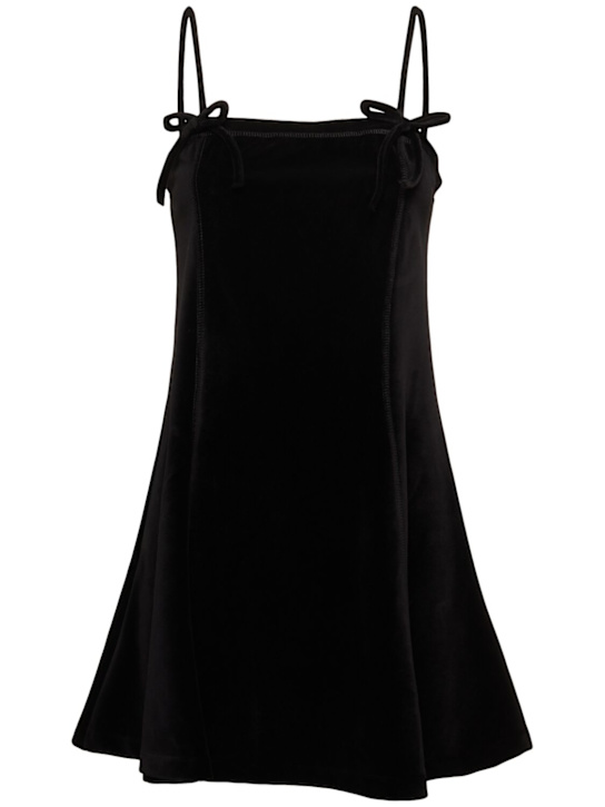 Heavy velour strap mini dress - Thumbnail 1
