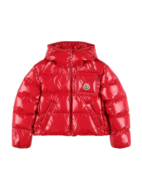 Moncler: Piumino Andro in nylon - Coral Pink - kids-girls_0 | Luisa Via Roma
