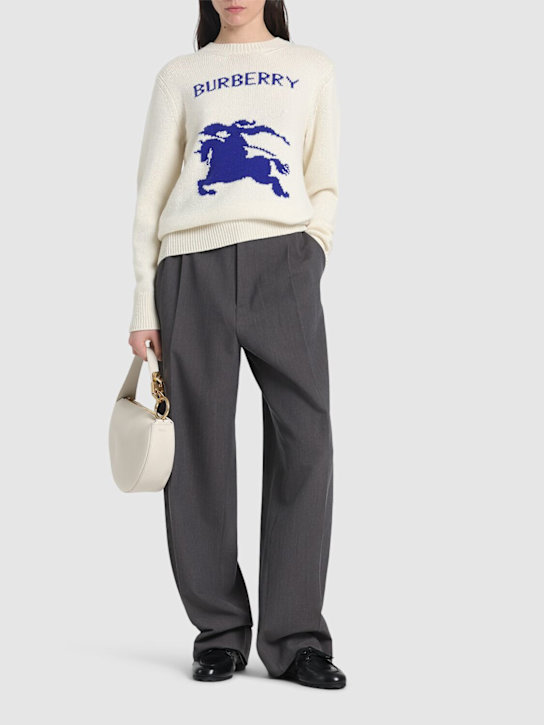 Burberry: Maglia girocollo in lana e cashmere - women_1 | Luisa Via Roma