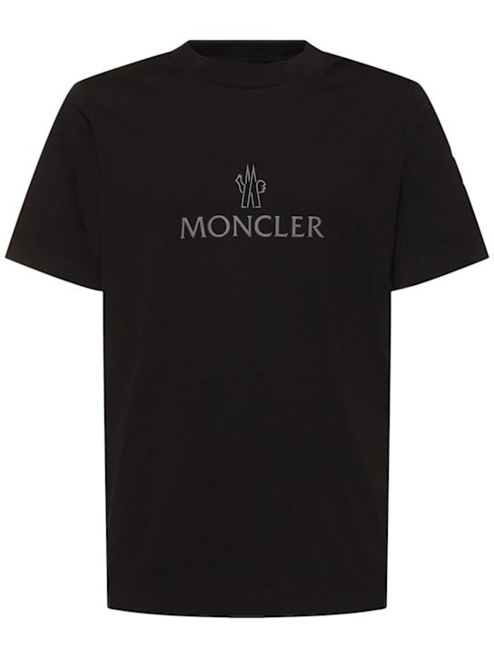 Moncler: Logo cotton t-shirt - men_0 | Luisa Via Roma