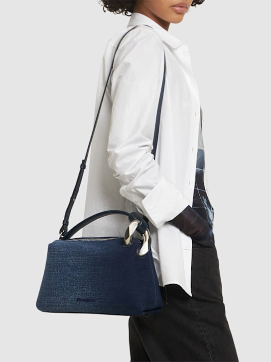 JW Anderson: Corner denim shoulder bag - Blue - women_1 | Luisa Via Roma