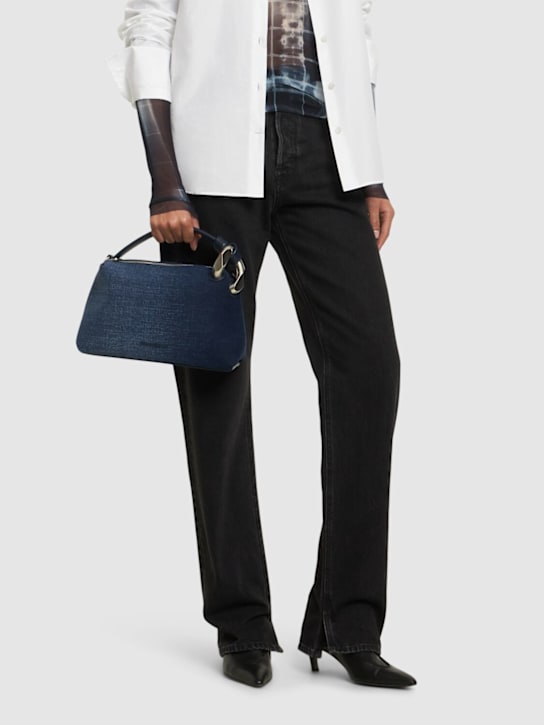 JW Anderson: Corner denim shoulder bag - Blue - women_2 | Luisa Via Roma