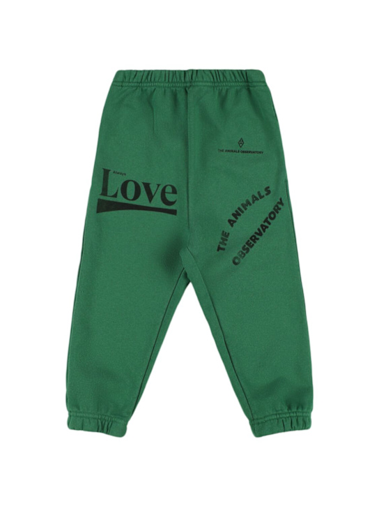 The Animals Observatory: Printed cotton sweatpants - Green - kids-boys_0 | Luisa Via Roma