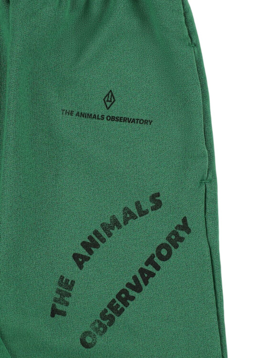 The Animals Observatory: Printed cotton sweatpants - Green - kids-boys_1 | Luisa Via Roma