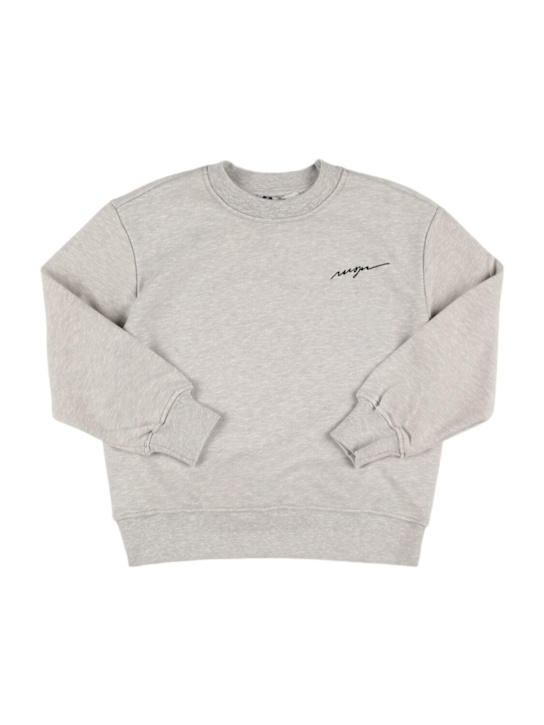 MSGM: Felpa in cotone ricamato con cappuccio - kids-girls_0 | Luisa Via Roma