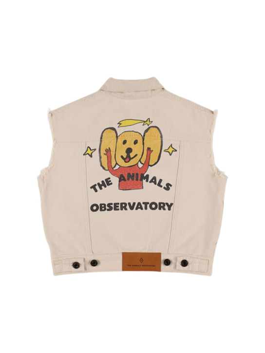 The Animals Observatory: Printed cotton twill vest - White - kids-boys_2 | Luisa Via Roma