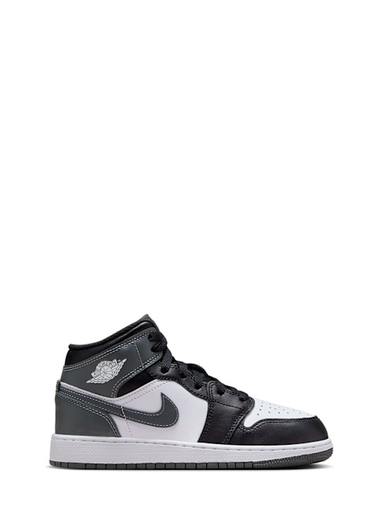 Jordan: Air Jordan 1 Mid sneakers - Black/Iron Grey - kids-boys_0 | Luisa Via Roma