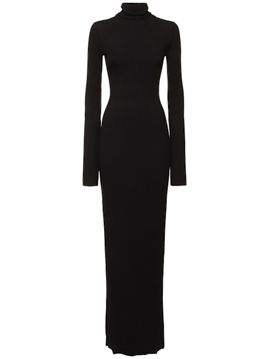 Éterne: Long sleeve turtleneck jersey maxi dress - women_0 | Luisa Via Roma