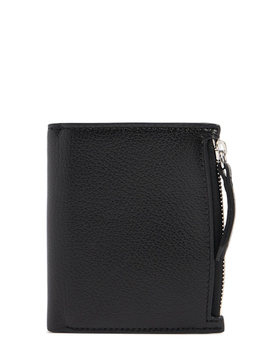 Maison Margiela: Flip Flap medium leather card holder - Siyah - men_0 | Luisa Via Roma