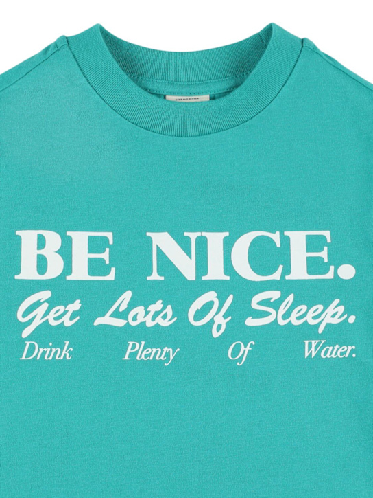 Sporty & Rich: T-shirt en coton mélangé imprimé Be Nice - kids-girls_1 | Luisa Via Roma