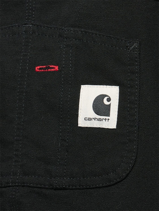 Carhartt WIP: Bib straight canvas overalls -  Rinsed Black - women_4 | Luisa Via Roma