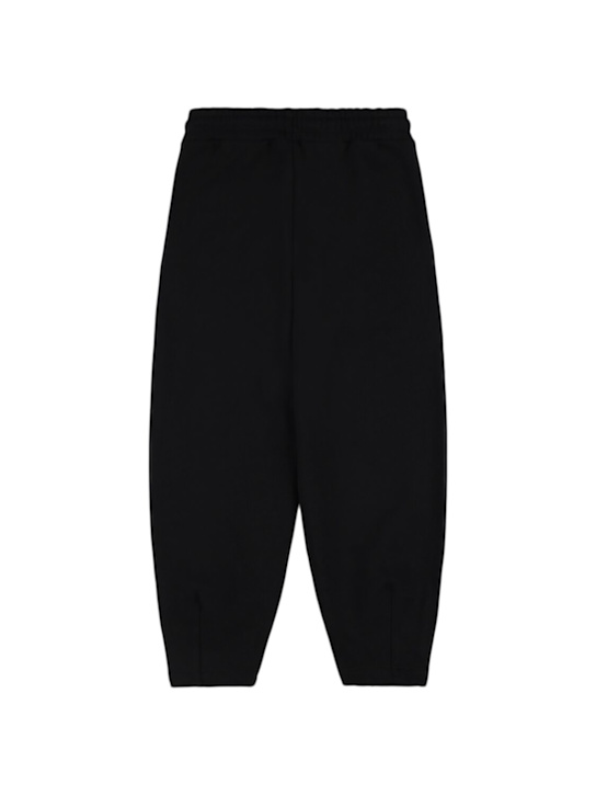 MSGM: Logo cotton sweatpants - Black - kids-boys_2 | Luisa Via Roma