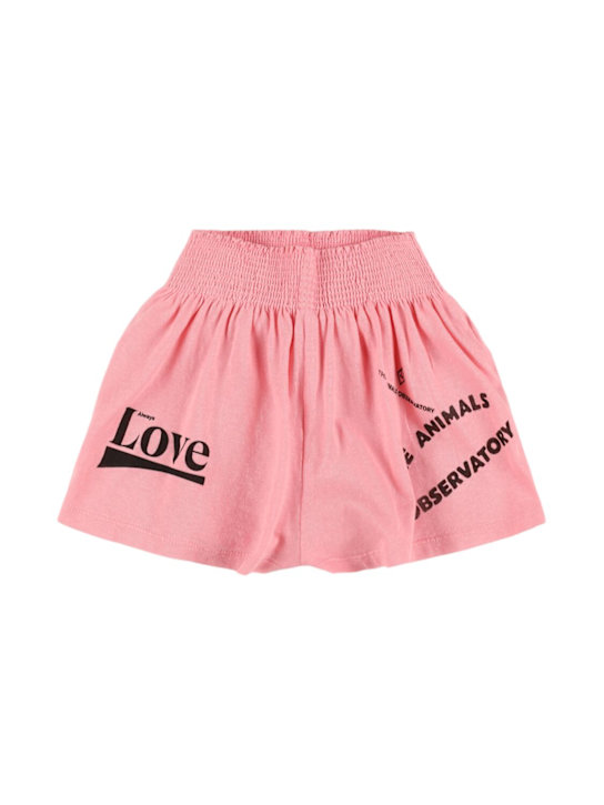 The Animals Observatory: コットンジャージーショートパンツ - ピンク - kids-girls_0 | Luisa Via Roma