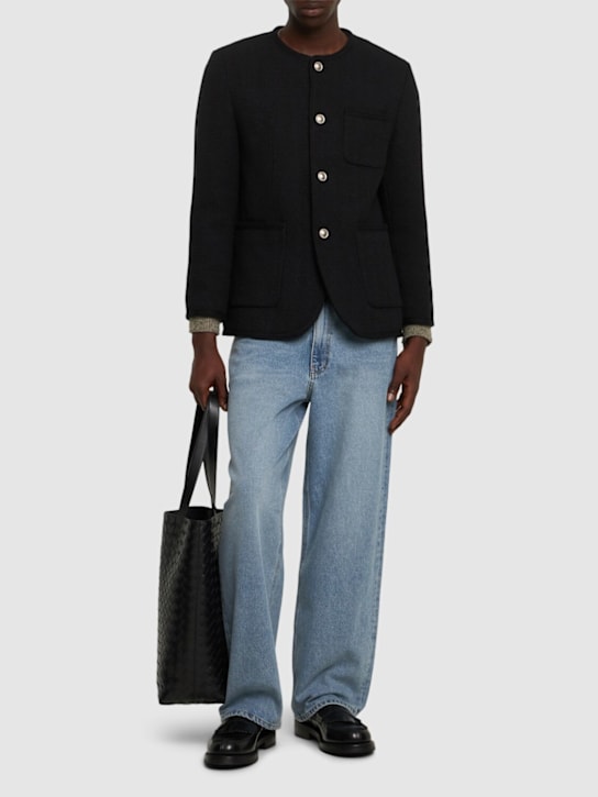 Dunst: Unisex oversize collarless tweed jacket - men_1 | Luisa Via Roma