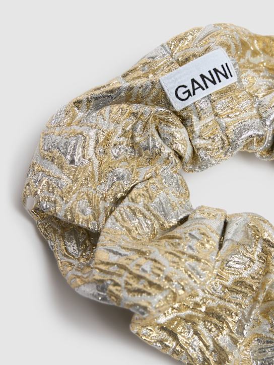 GANNI: Metallic Cloque scrunchie - women_1 | Luisa Via Roma