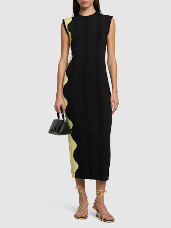 Viscose blend knit midi dress - Thumbnail 2