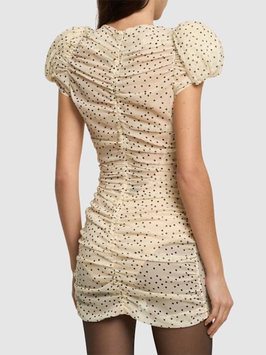 Polka dots draped silk mini dress - Magda Butrym - Women  | Luisaviaroma