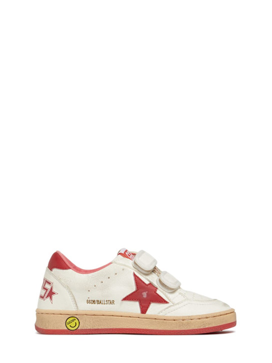 Golden Goose: Ballstar nappa leather strap sneakers - kids-boys_0 | Luisa Via Roma