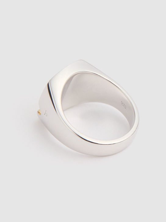 Tom Wood: Mined large diamond ring - Silver/Gold - men_4 | Luisa Via Roma