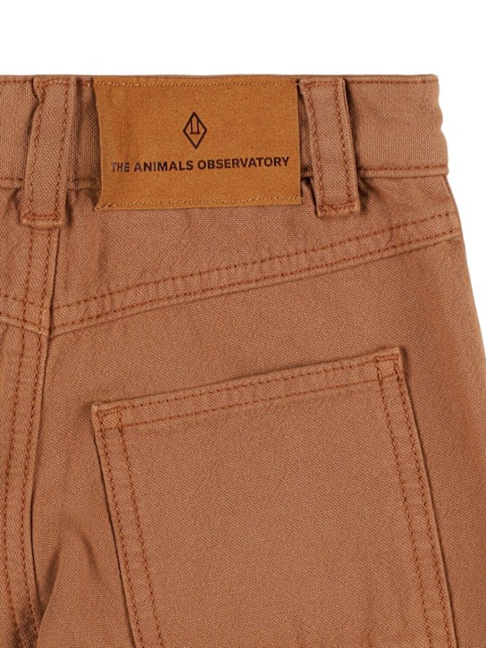 The Animals Observatory: Printed cotton gabardine pants - Brown - kids-boys_1 | Luisa Via Roma