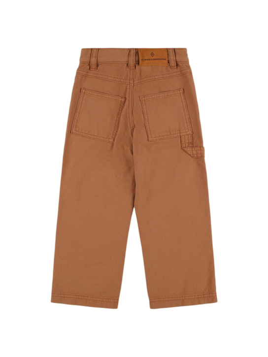 The Animals Observatory: Printed cotton gabardine pants - Brown - kids-boys_0 | Luisa Via Roma