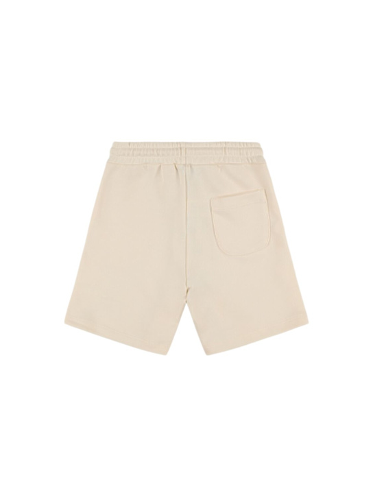 MSGM: Printed cotton sweat shorts - Off-White - kids-boys_2 | Luisa Via Roma