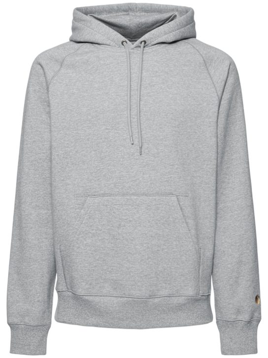 Carhartt WIP: Chase cotton blend zip hoodie - Heather Grey - men_0 | Luisa Via Roma