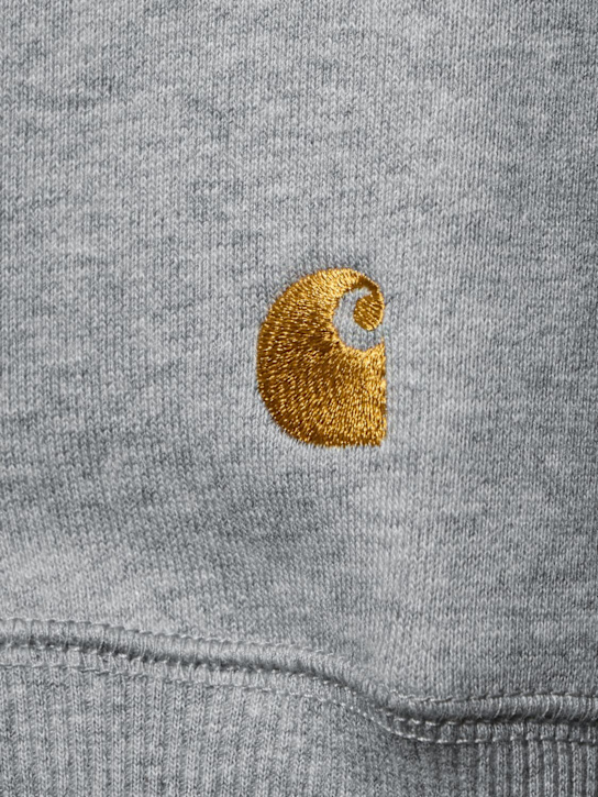 Carhartt WIP: Chase cotton blend zip hoodie - Heather Grey - men_4 | Luisa Via Roma
