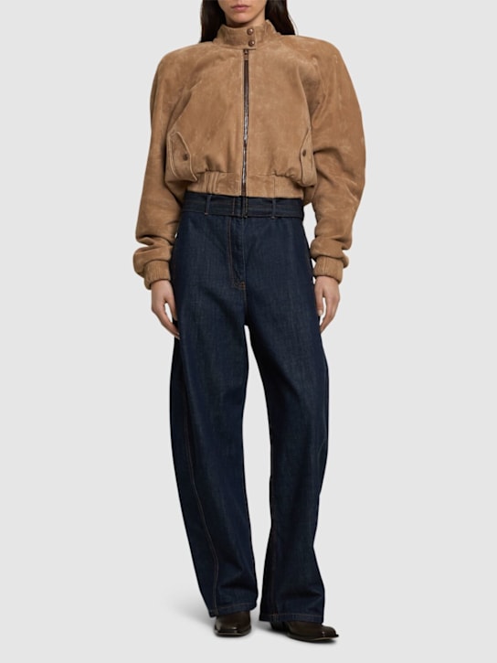 Magda Butrym: Suede bomber jacket - women_1 | Luisa Via Roma