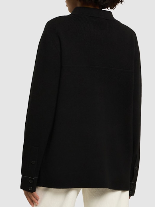 Guest In Residence: Industry knit cashmere shirt jacket - Black - women_2 | Luisa Via Roma