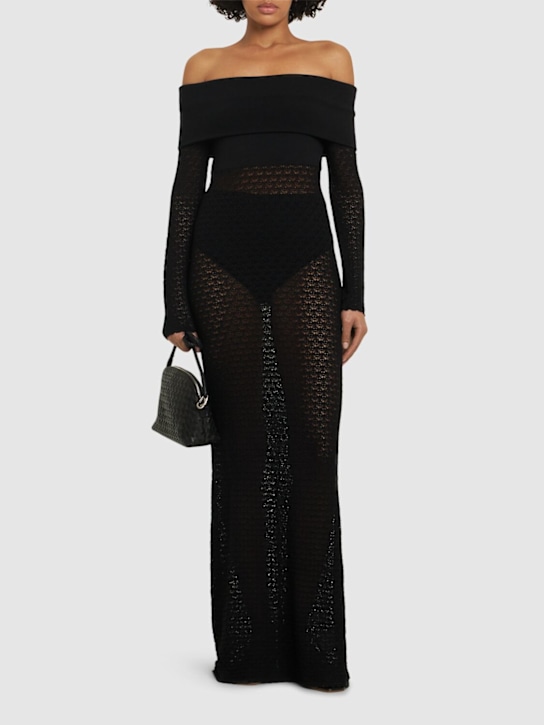 POSSE: Romy knitted viscose long dress - Black - women_1 | Luisa Via Roma